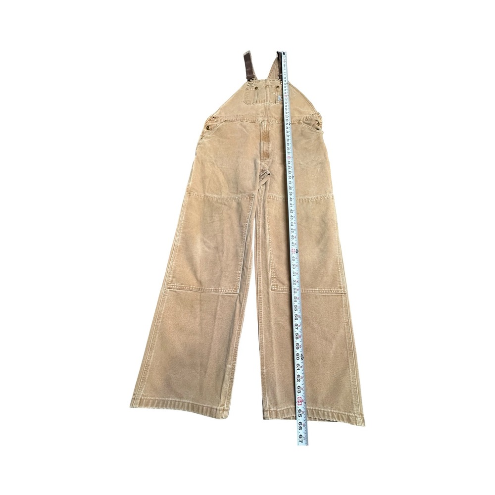 Carhartt Overalls Mens 44 Brown Double Knee Duck Canvas Distressed Western - Picture 8 of 10